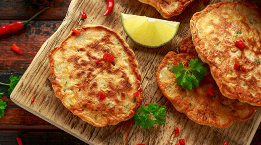 Corn and Basil Pancakes