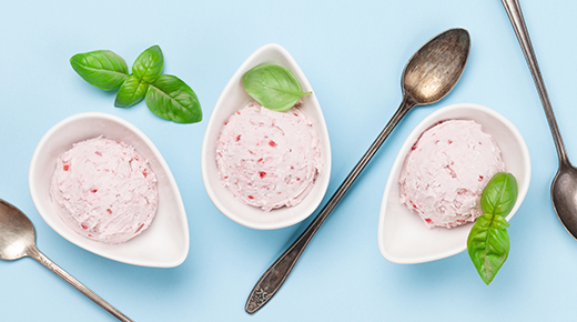 Strawberry Basil Frozen yogurt