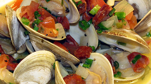 Grilled Clams with Chorizo