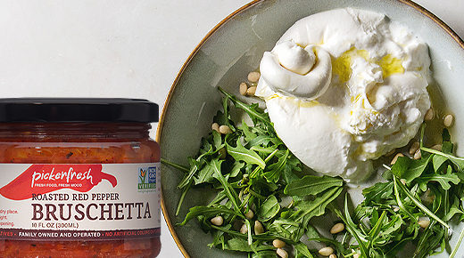 Pickerfersh bruschetta and burrata