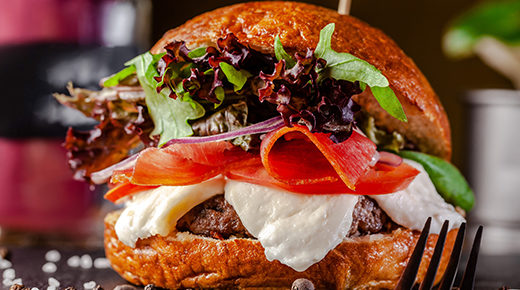 Hamburger with Crispy Salami