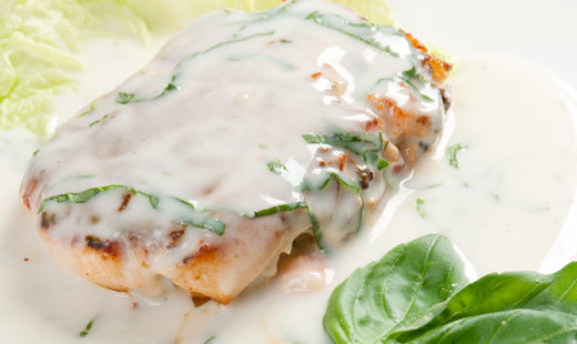 Blackened Salmon with Blue Cheese Sauce