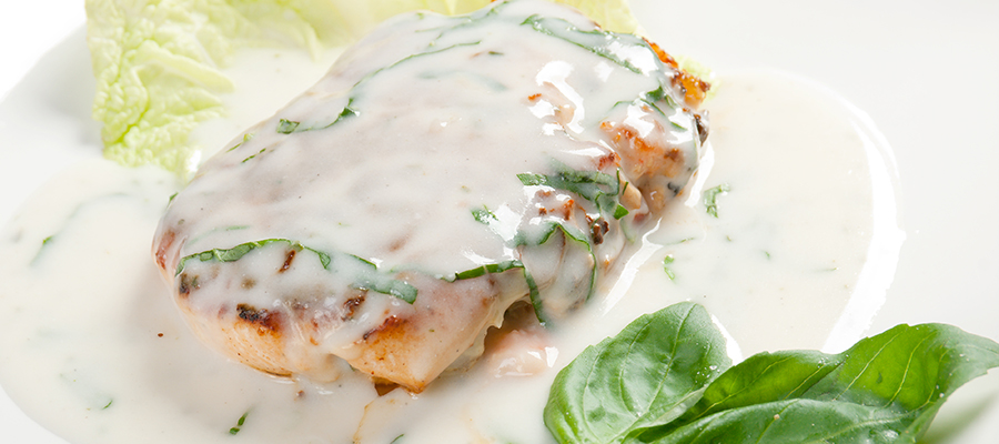 Blackened Salmon with Blue Cheese Sauce