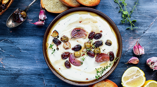Whipped Feta Dip with Roasted Olives