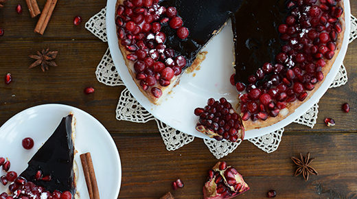 Pomegranate Ricotta Cheesecake Tart