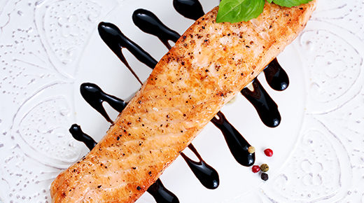 Salmon with Red Wine-Balsamic Sauce