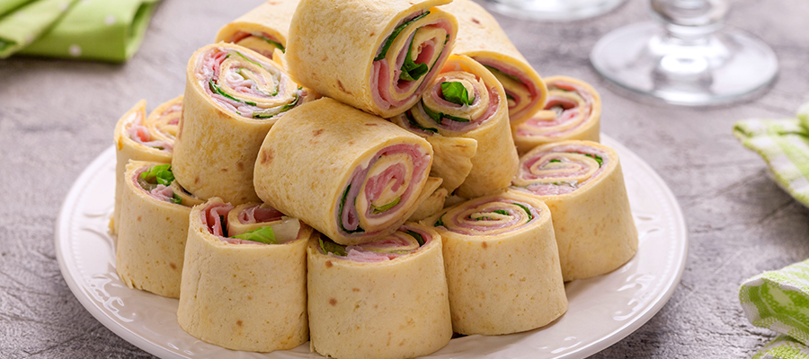 Maple Honey Ham & Cheese Pinwheels