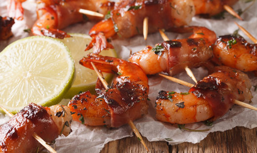 Bacon Wrapped Apple Butter Shrimp