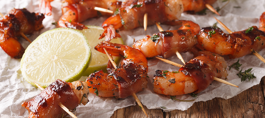 Bacon Wrapped Apple Butter Shrimp - Adams Fairacre Farms