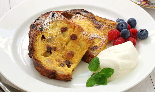 Panettone French Toast on a plate