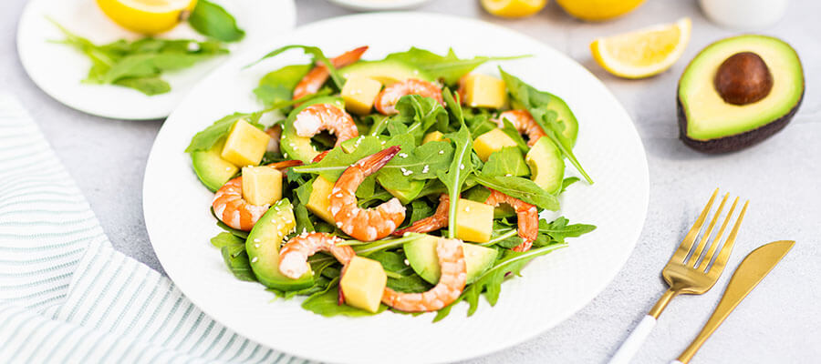 Shrimp, Avocado and Winter Fruit Salad