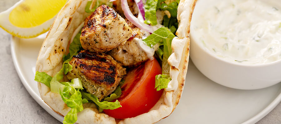 Greek Chicken Souvlaki Pita