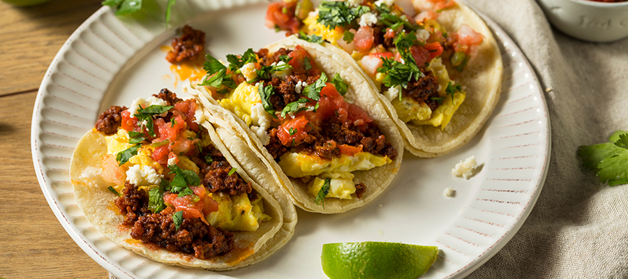 Sausage & Cheese Breakfast Tacos