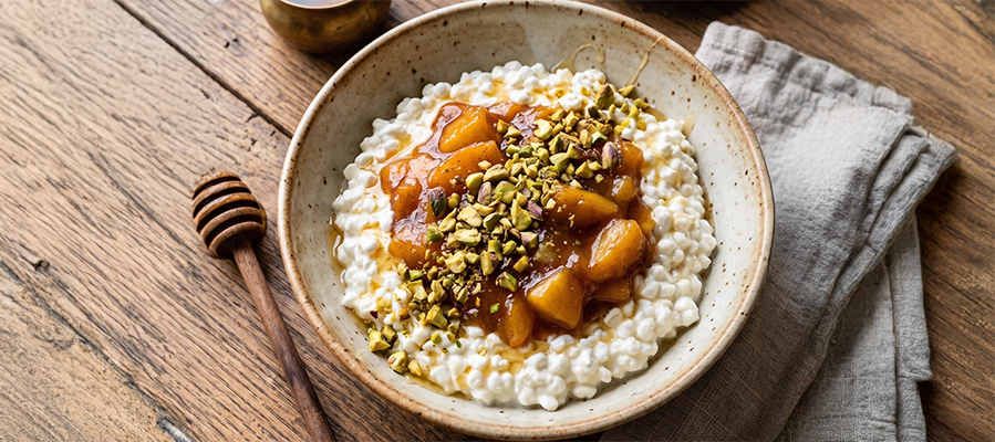 Peach Pie Cottage Cheese Bowl